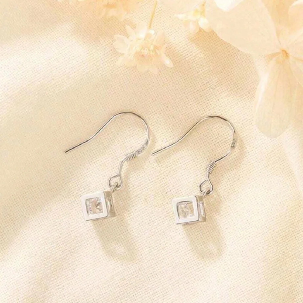 Crystal in a Cube~ Clear Swarovski Loose Caged Captured Open Block Silver Dangle - Picture 5 of 6